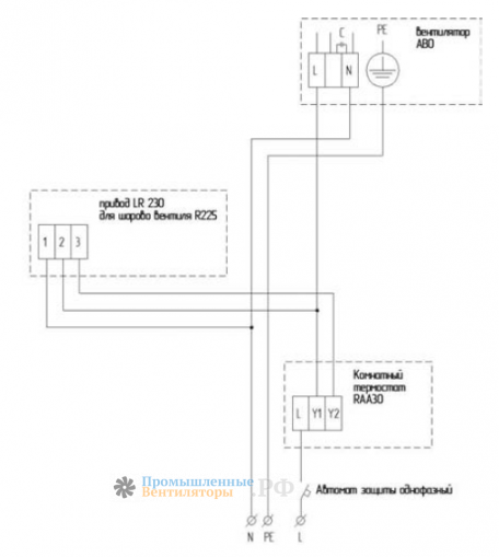 АВО-42 Схема термостат и шаровой кран